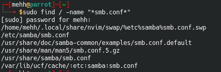 Finding Samba Conf file