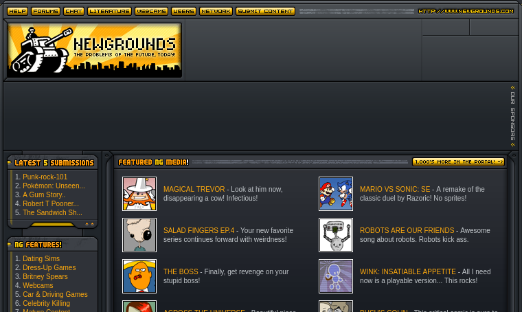 2004 Newgrounds screenshot