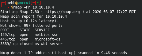 Basic nmap scan