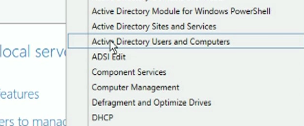 Active Directory Users and Computers