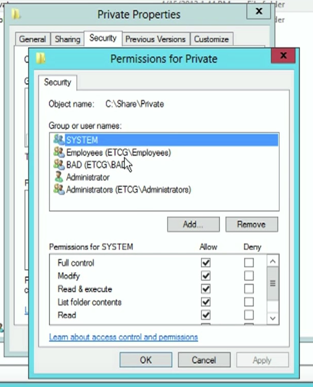 Permissions and Security