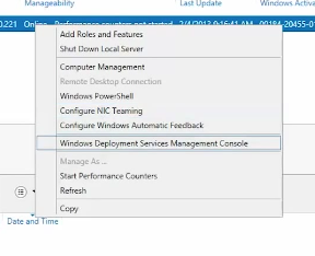 Opening WDS Management Console